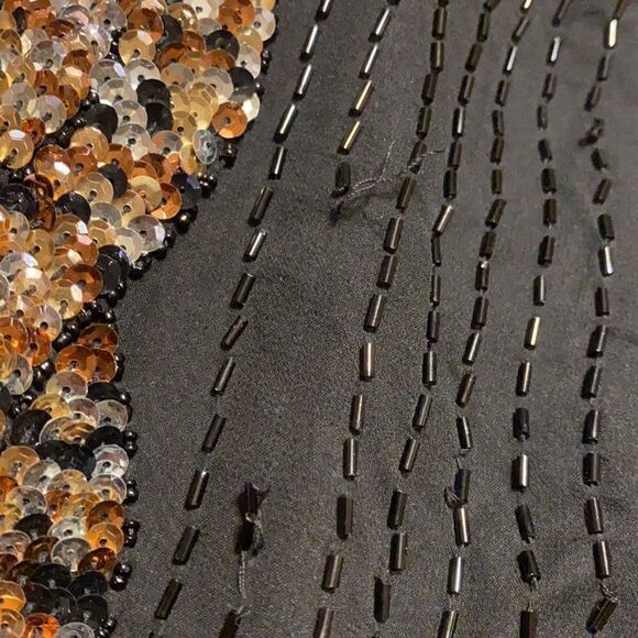 FAB Vintage Silk Beaded Sequin Pullover Blouse - Picture 6 of 6